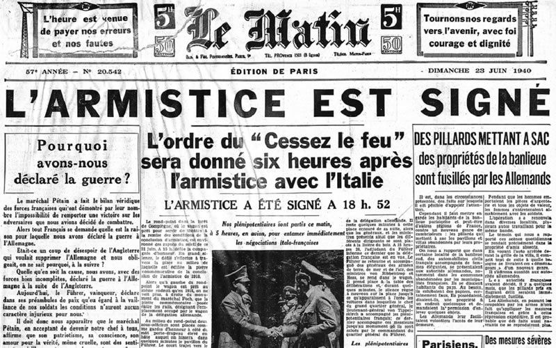 L’armistice est à l’ordre du jour dans le journal “Le matin”.