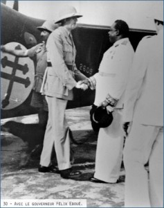 De Gaulle et le gouverneur du Tchad Félix Eboué après le ralliement de sa colonie.