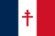 Drapeau officiel de la France libre, drapeau traditionnel auquel s’ajoute la croix de Lorraine.